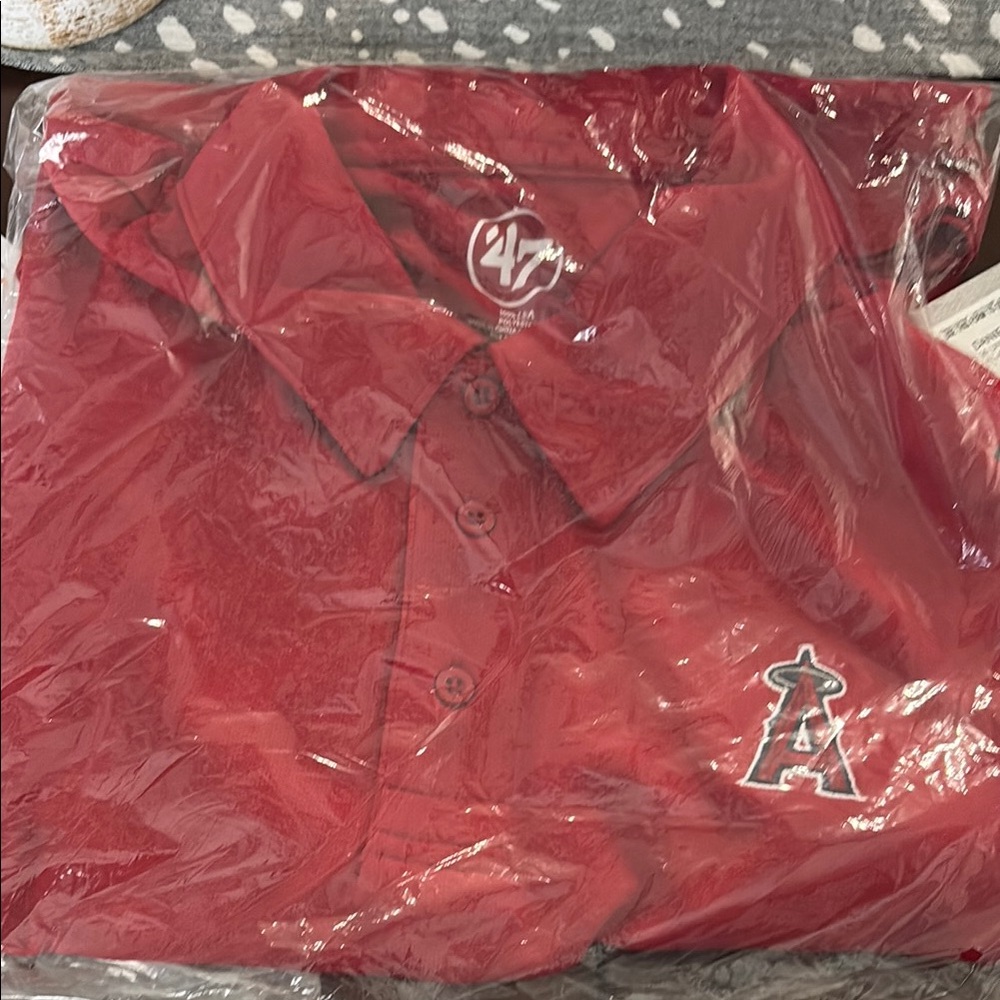 47 Brand Red Polo Shirt with Logo